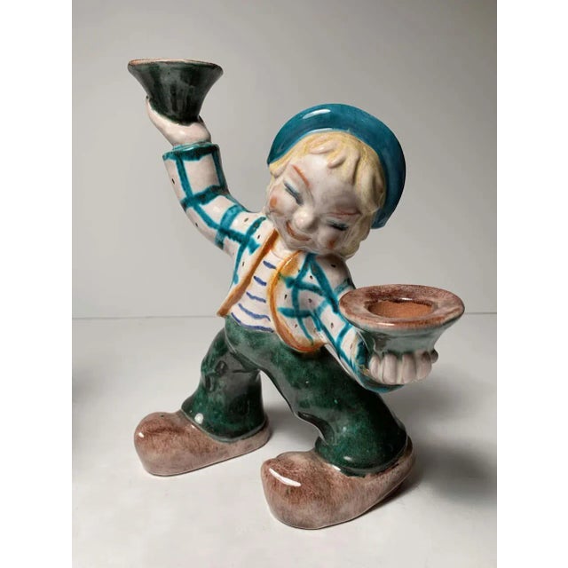 Small Austrian Ceramic Figure Collection Candleholder by Leopold Anzengruber - 3 Pieces For Sale - Image 4 of 10