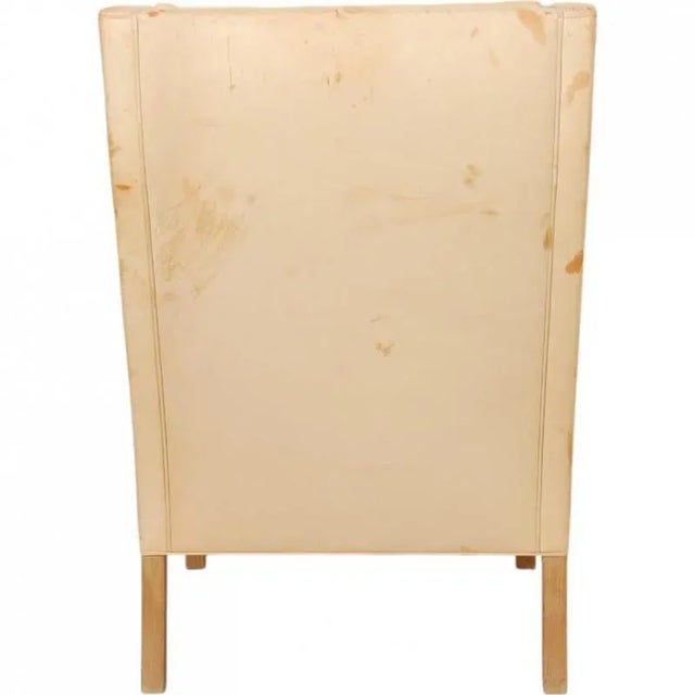 2204 Wing Chair in Natural Leather by Børge Mogensen, 2000s For Sale - Image 3 of 18