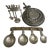 20th Century Folk Art Pewter Serving Set Measuring & Pan Signed Drumm - 10 Pieces For Sale