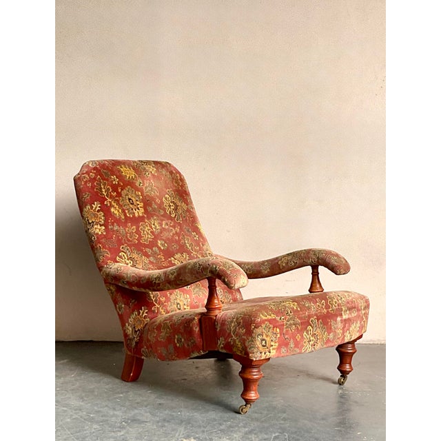 Vintage Boho Edwardian Steamer Chair and Foot Rest For Sale In West Palm - Image 6 of 8