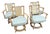 Boho Chic Rattan Cane Back Swivel Dining Arm Chairs - Set of 4 For Sale