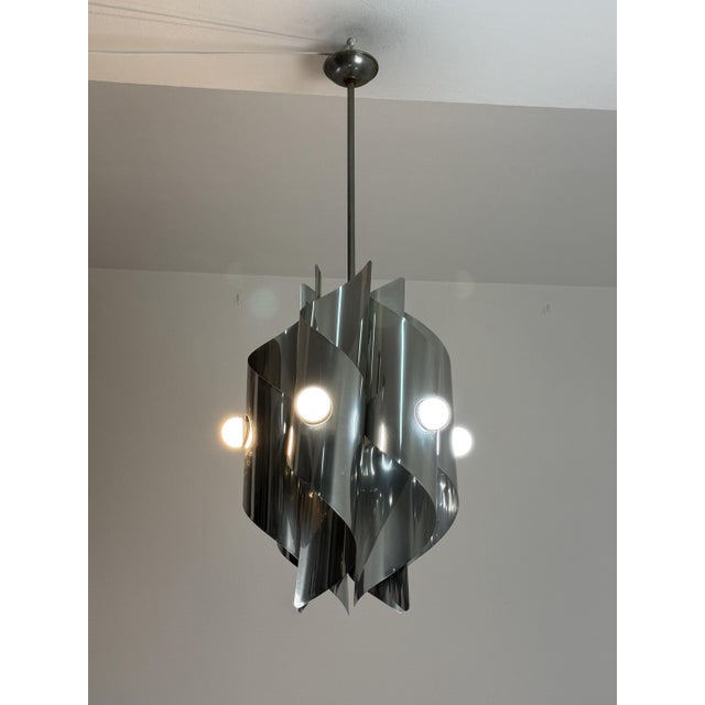 Reggiani 6-Light Chandelier in the style of Reggiani, 1970s For Sale - Image 4 of 9