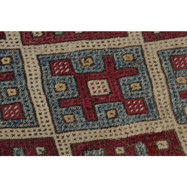 Antique Turkish Transitional Red and Blue Wool Kilim For Sale In New York - Image 6 of 9