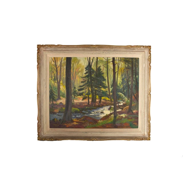 Oil on masonite original painting by Frank Panabaker. Signed. Masonite panel 30" x 24" Framed 37.25" x 31.25" x 1.25" This...