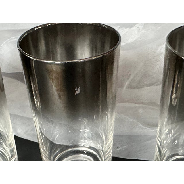 Silver Silver Fade Mid Century Highball Glasses For Sale - Image 8 of 11