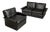 Model 620 Armchair and Modular 2-Seater Sofa in Black Leather by Dieter Rams for Vitsoe, 1970s, Set of 2 For Sale