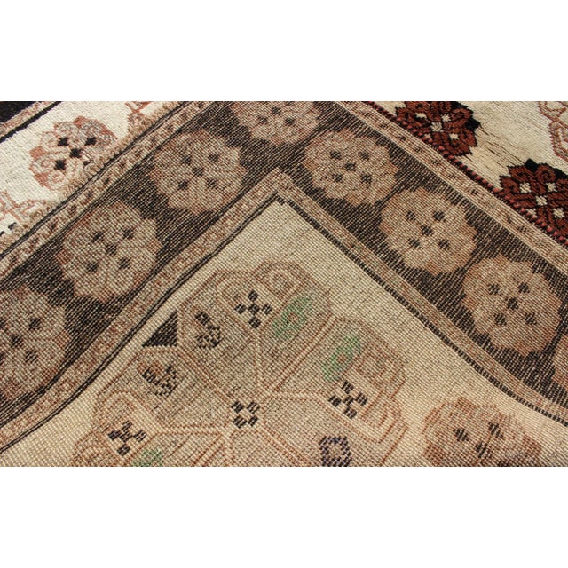 Brown Persian Gabbeh Vintage Rug With Blossom Medallions in Brown, Ivory, Taupe, Green and Black For Sale - Image 8 of 9