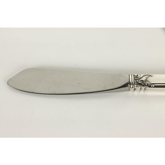 Vintage HEIRLOOM Sterling Silver Flatware DAMASK ROSE MASTER BUTTER KNIFE. Knife has a sterling ;hollow handle and a...