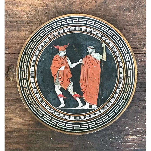 Charcoal Vintage Greek Mythology Metal Plate For Sale - Image 8 of 12