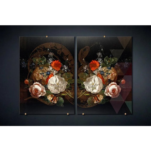 Italian Decorative Panel with Bouquet from VGnewtrend, Set of 2, in New conditions. Designed from 2000