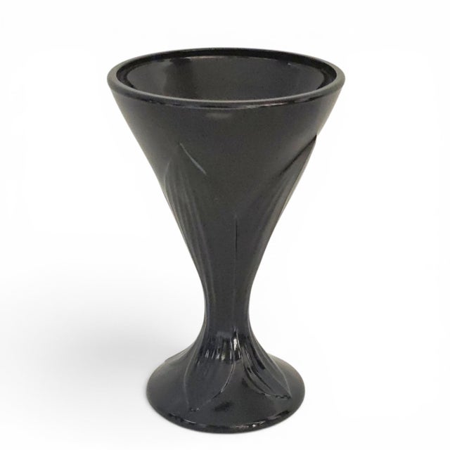 Mid 20th Century La Rochère Fidji Black Amethyst Pressed Glass Goblets, Set of Eight For Sale - Image 9 of 15
