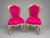 Wood Late 20c Louis XVI Gold Beech Fuchsia Red Chairs-Pair For Sale - Image 7 of 7