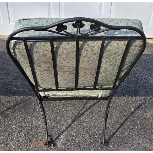 Metal Vintage Wrought Iron Patio Seating, Attributed to Woodard, 2 Pieces For Sale - Image 7 of 12