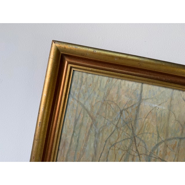 1970’s Dorothy v. Riley “Tranquil Autumn Scene” Woodland Landscape Oil Painting, Wood Frame For Sale - Image 10 of 12