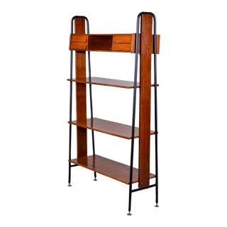 Mid Century Narrow Italian Free Standing Shelves For Sale