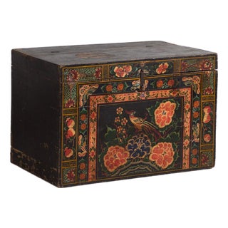 Antique Chinese Painted Trunk For Sale