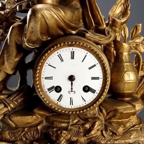 Gilt Antimony Table Clock For Sale - Image 7 of 13