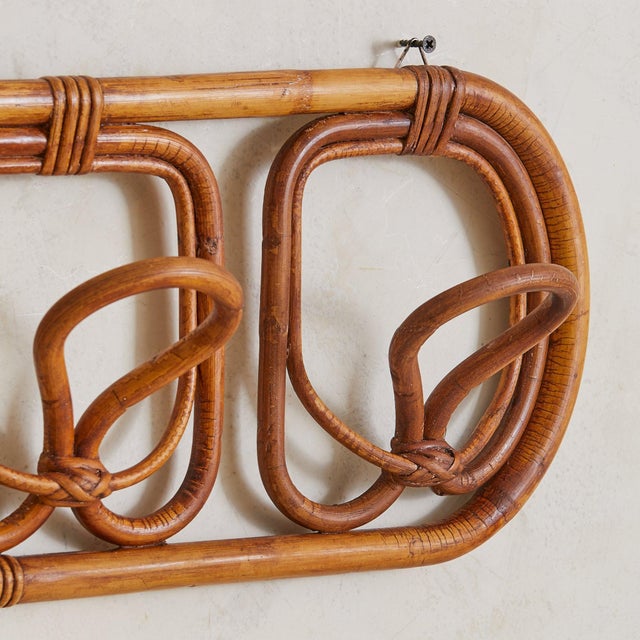 Mid 20th Century Italian Bamboo Mounted Coat Rack Attribute to Franca Helg & Franco Albini, 1960s For Sale - Image 5 of 8