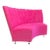 Wicked Elements Hot Pink Curved Dining Bench With Channel-Back For Sale