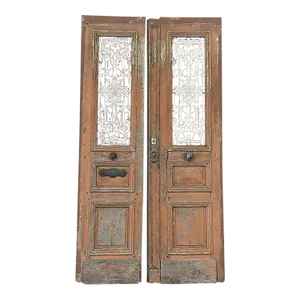 Pair 19th Century Exterior French Doors With Wrought Iron
