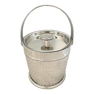 Rare Vintage Ralph Lauren Home Crocodile Repousse Stainless Steel Ice Bucket For Sale