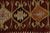 Red 1940s Vintage Konya Kilim in Red, Beige-Brown and Orange Tribal Pattern For Sale - Image 8 of 9