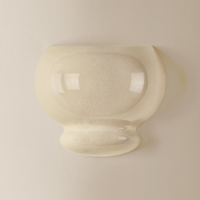 Mitzi Pia 10 in. 1 Light Wall Sconce in Aged Brass and Ceramic Butter Crackle Finish For Sale - Image 9 of 13