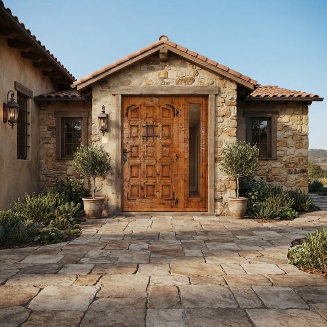 Spanish Handcrafted Solid Wood Rustic Door – Custom Spanish Colonial Design Made to Order For Sale - Image 3 of 13