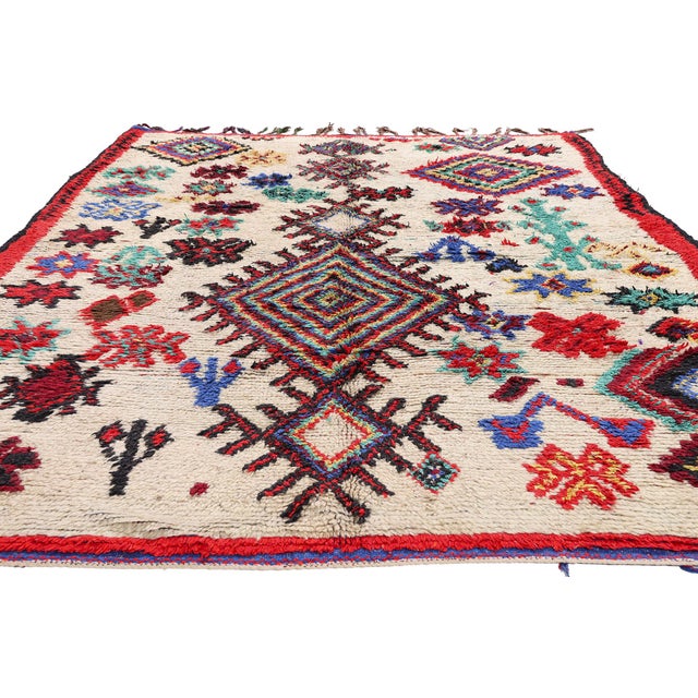 Tribal Vintage Azilal Boucherouite Moroccan Rug, 06'00 X 08'11 For Sale - Image 3 of 10