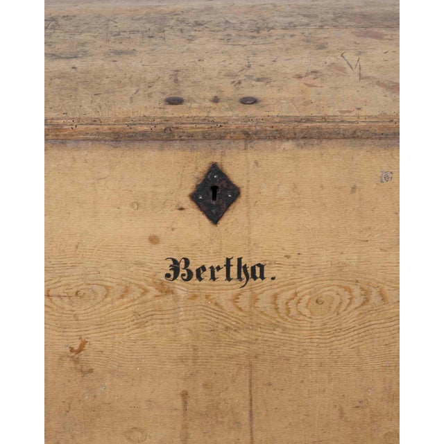 19th Century Swedish 19th Century Painted Pine Blanket Chest For Sale - Image 5 of 10