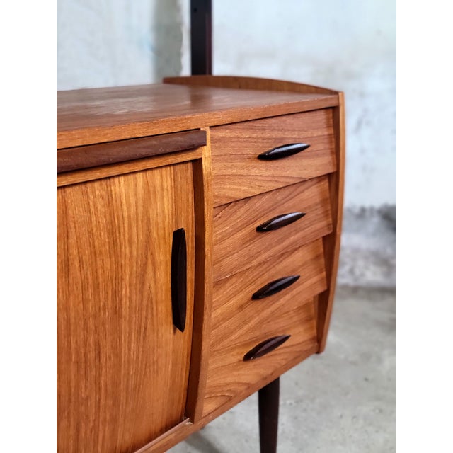 Vintage Swedish Freestanding Wall Unit with Desk, 1960s For Sale - Image 4 of 13