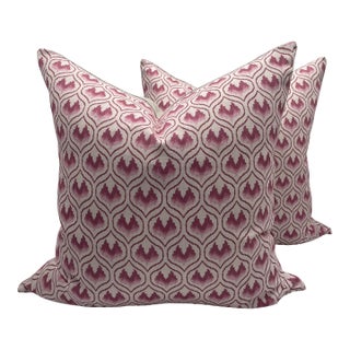 Barneby Gates Ikat Heart Pillows- A Pair For Sale