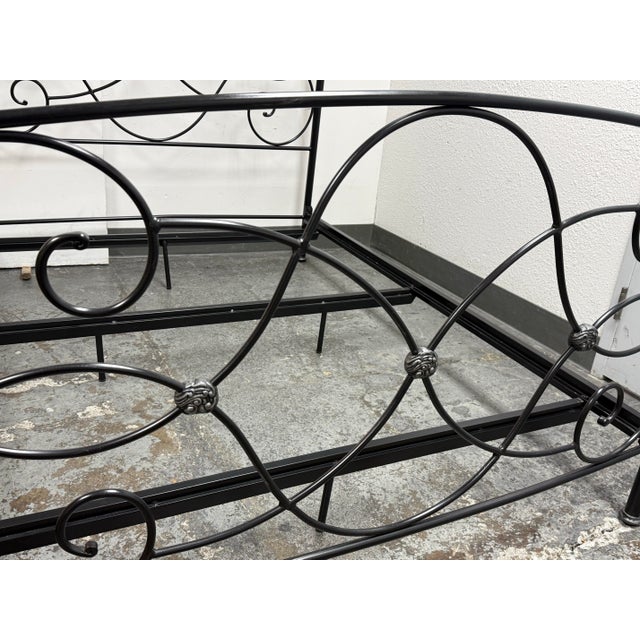 Queen Size Bombay Company Scrollwork Metal Bed Frame, Vintage For Sale - Image 9 of 12