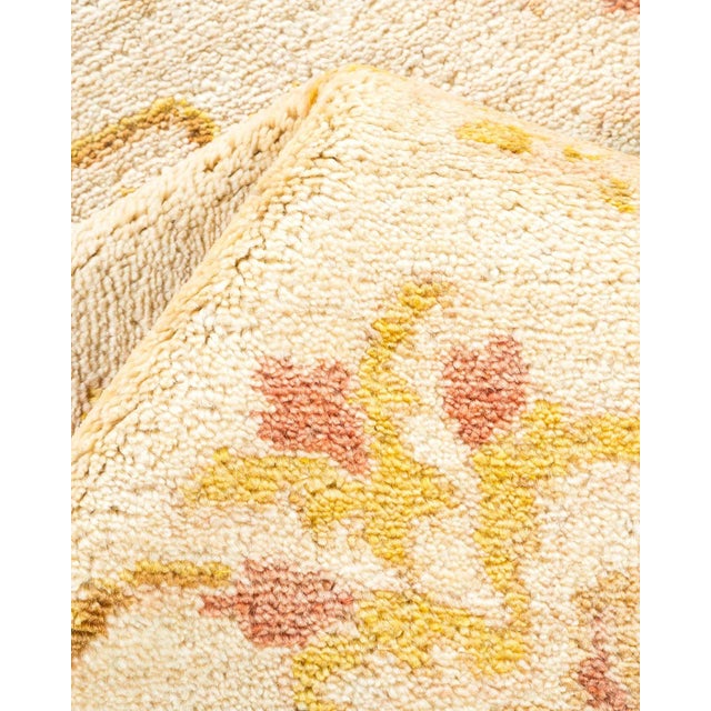 Textile Vintage Traditional Hand Knotted Wool Area Rug, Ivory - 6'3" X 8'10" For Sale - Image 7 of 9