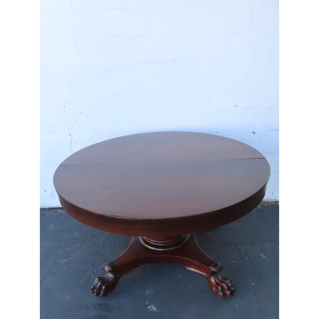 Traditional Late 1800s Carved Claw Feet Mahogany Large Dining Table 6642 For Sale - Image 3 of 13