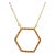 Mid-Century Modern Halo Hexagon Citrine Geometric Pendant Chain Necklace in 14k Solid Gold For Sale - Image 3 of 11
