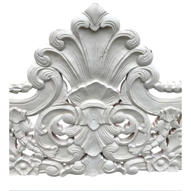 French Rococo Solid Mahogany King Bed Frame For Sale In Philadelphia - Image 6 of 9