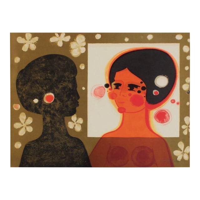 Frédéric Menguy 1975 - Les Angéliques - La Confrontation I Signed Lithograph For Sale