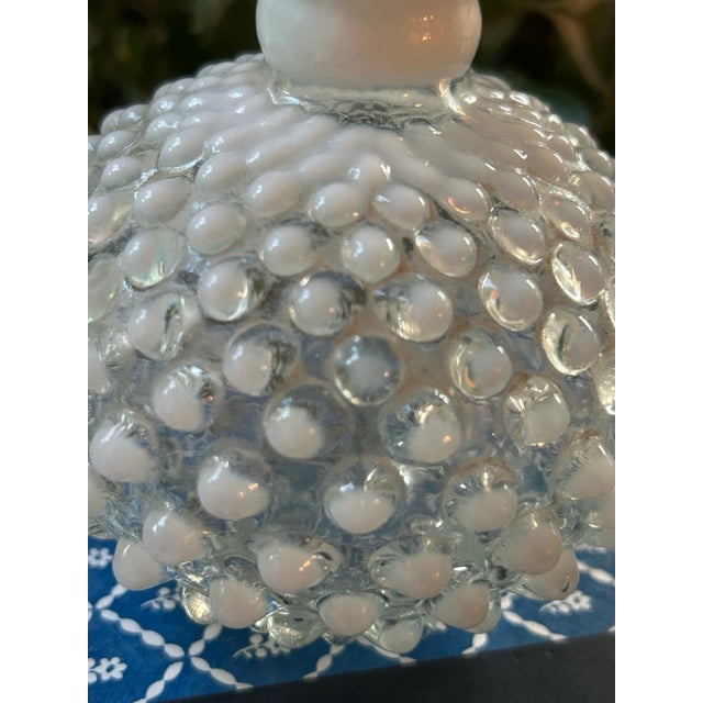 1930s 1930’s Fenton White Hobnail Milk Glass Perfume Bottle With Stopper For Sale - Image 5 of 8