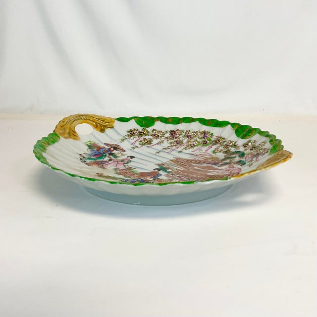 Mid-Century Chinoiserie Hand Painted Japaneses Geisha Girls Bowl For Sale - Image 10 of 11