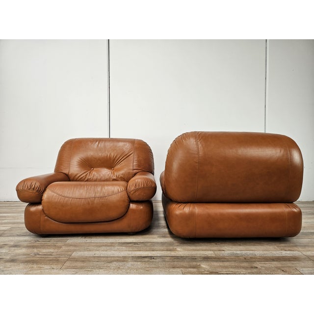 Mid-Century Modern Armchairs attributed to Sapporo by Mario Marenco for Mobil Girgi, 1970, Set of 2 For Sale - Image 3 of 18