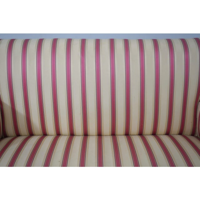 Brown Vintage Upholstered Georgian Style Rolled Arm 6 Leg Loveseat For Sale - Image 8 of 18