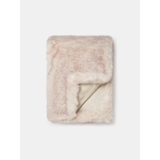 Wvite Faux Fur Blanket by Villa Como For Sale - Image 6 of 6