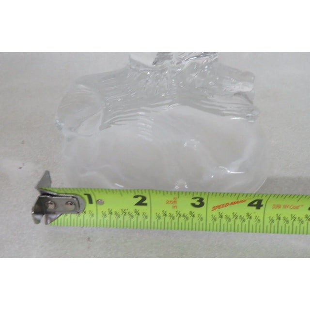 French Cristal d'Arques Garanti Crystal Glass Owl Statue Figurine Bookend France For Sale - Image 3 of 12