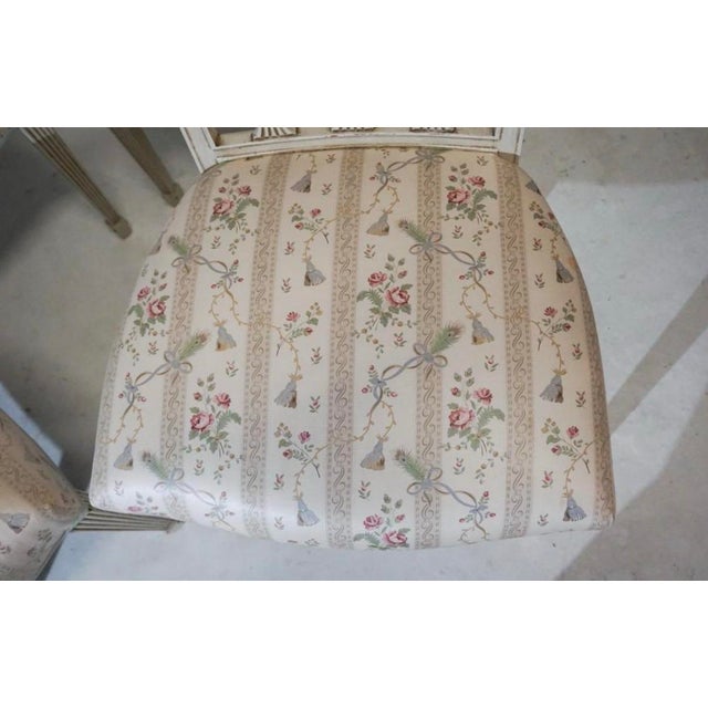 Beautiful set of carved Continental Georgian-style dining chairs Two arm chairs and two side chairs Upholstered seats with...