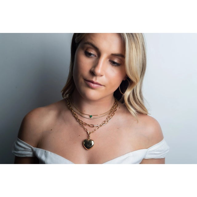 Rocks With Soul Rocks With Soul Favorite Chain Emerald Heart Necklace For Sale - Image 4 of 11