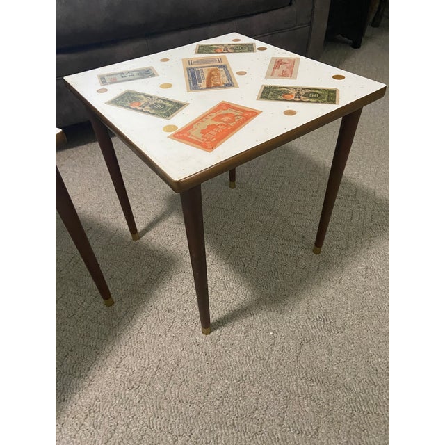 Wood Mid Century Asian End Nesting Table a Pair For Sale - Image 7 of 11