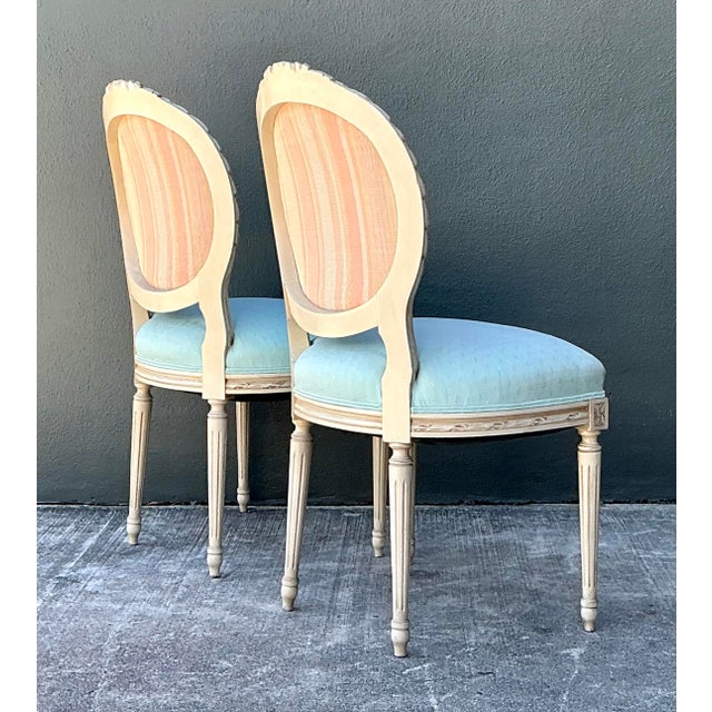 Vintage Regency Medallion Back Chairs - A Pair For Sale - Image 4 of 12