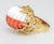 Gold 1960s Modernist Carved Two-Tone Coral Stylized Gold Ring size 7 For Sale - Image 8 of 10