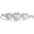 Contemporary .925 Sterling Silver Created Opal Triple Heart and White Sapphire Bolo Bracelet For Sale - Image 3 of 5